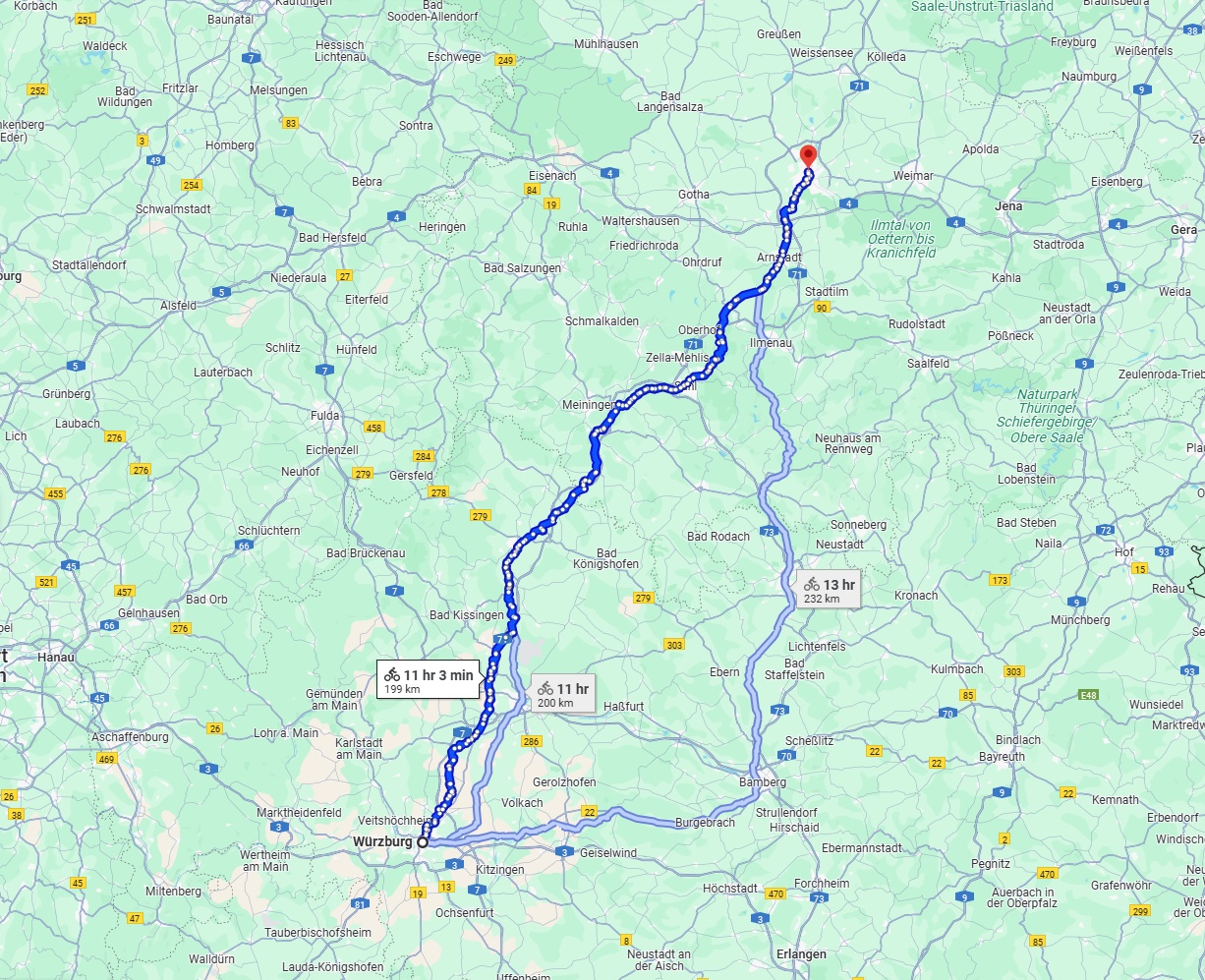 Anreise von Würzburg Zu Erfurt Über 