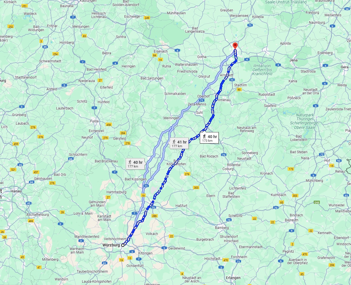 Anreise von Würzburg Zu Erfurt Über 