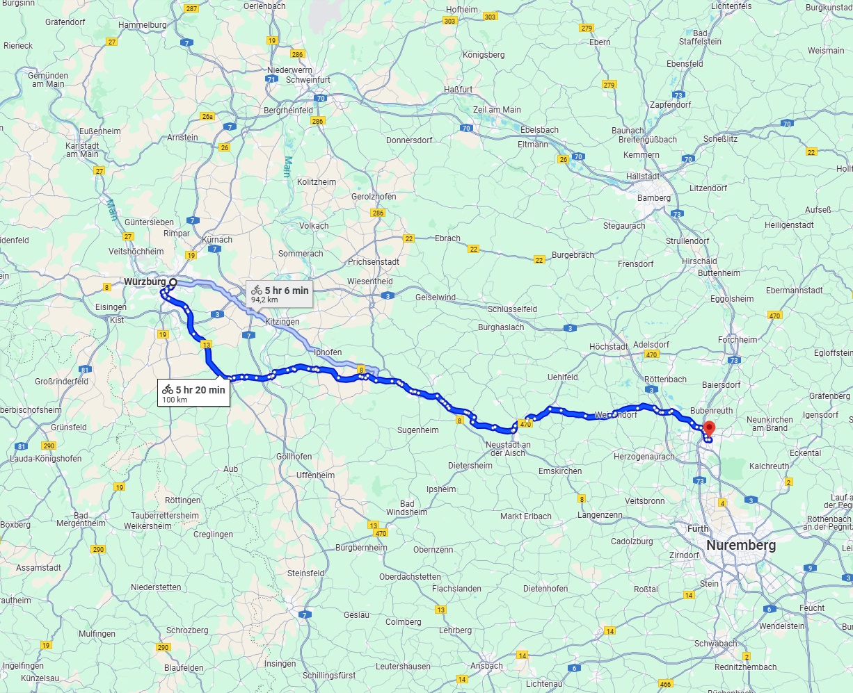 Anreise von Würzburg Zu Erlangen Über 