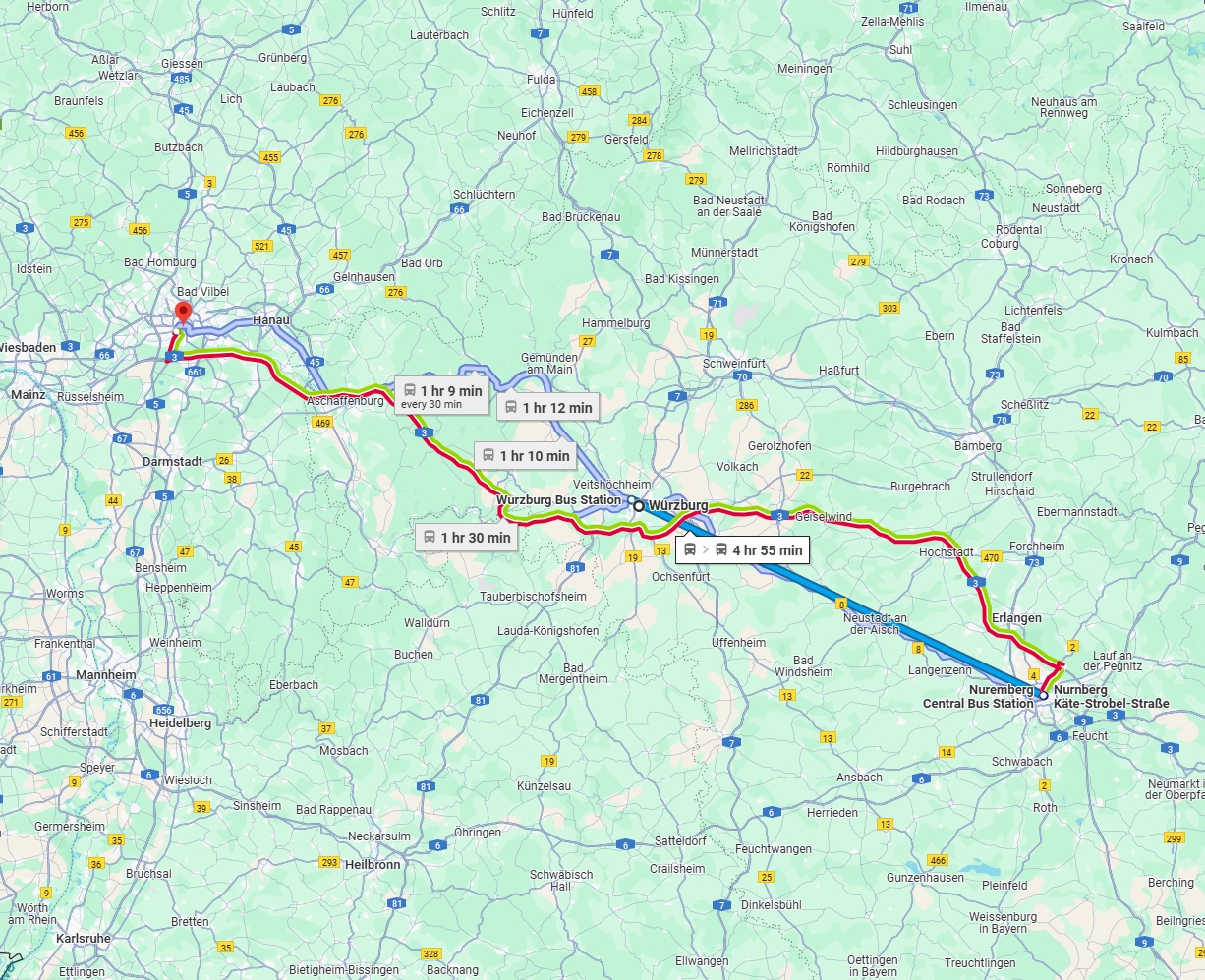 Anreise von Würzburg Zu Frankfurt am Main Über 