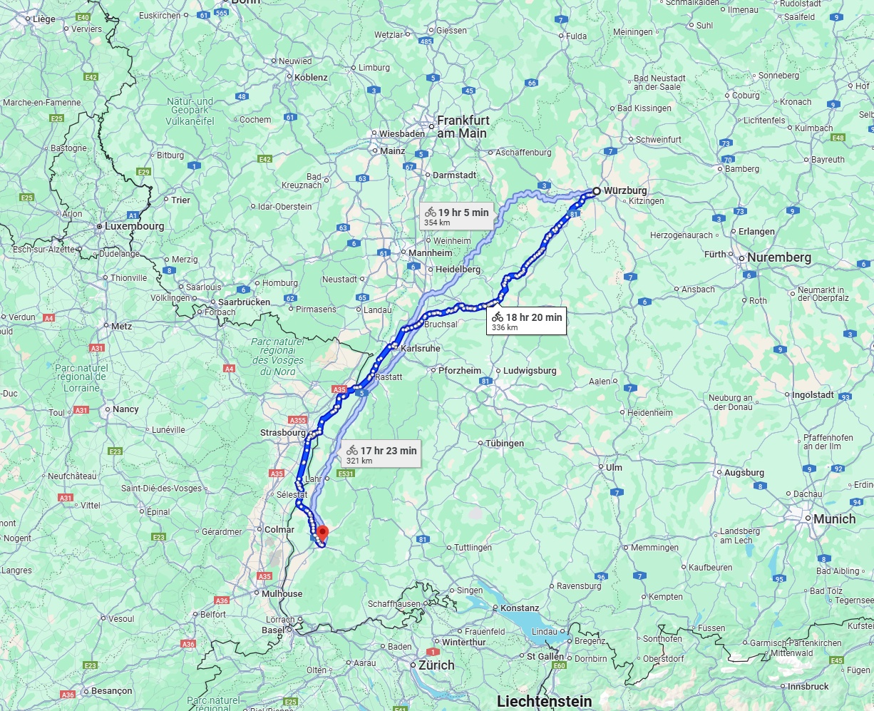 Anreise von Würzburg Zu Freiburg im Breisgau Über 