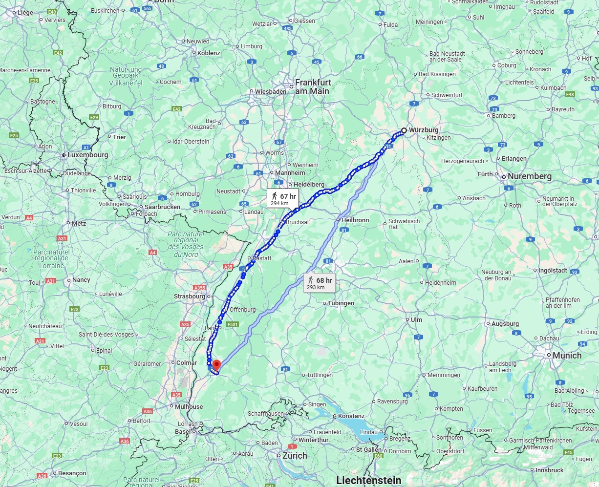 Anreise von Würzburg Zu Freiburg im Breisgau Über 