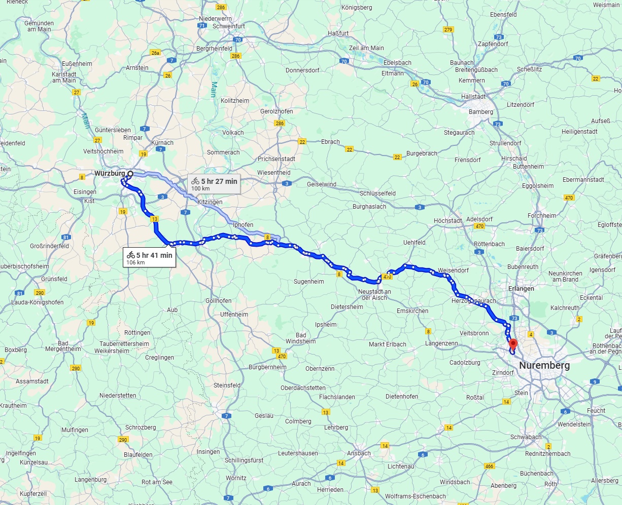 Anreise von Würzburg Zu Fürth Über 