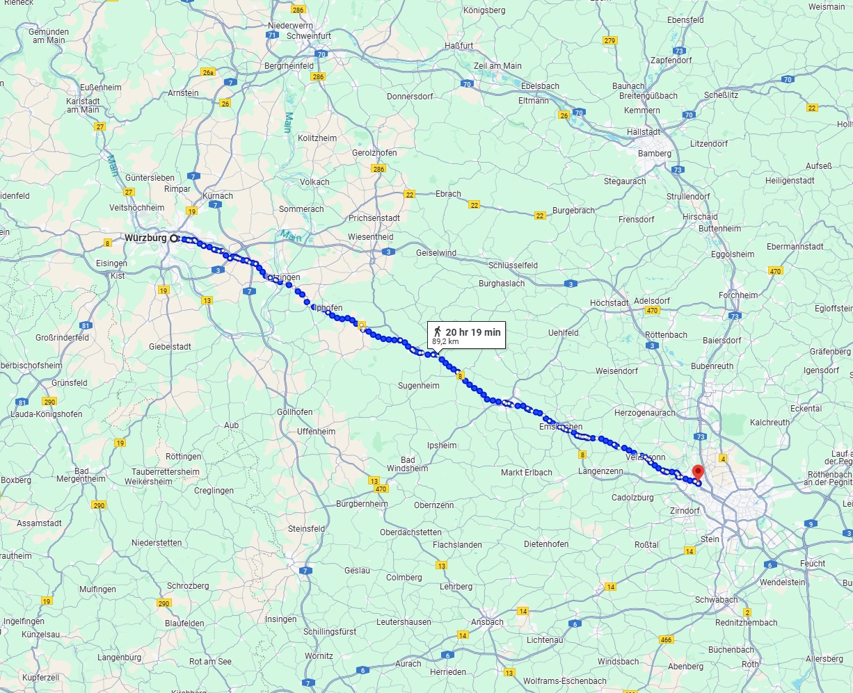 Anreise von Würzburg Zu Fürth Über 