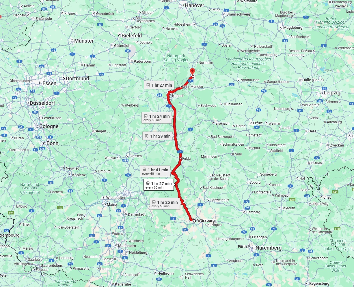 Anreise von Würzburg Zu Göttingen Über 