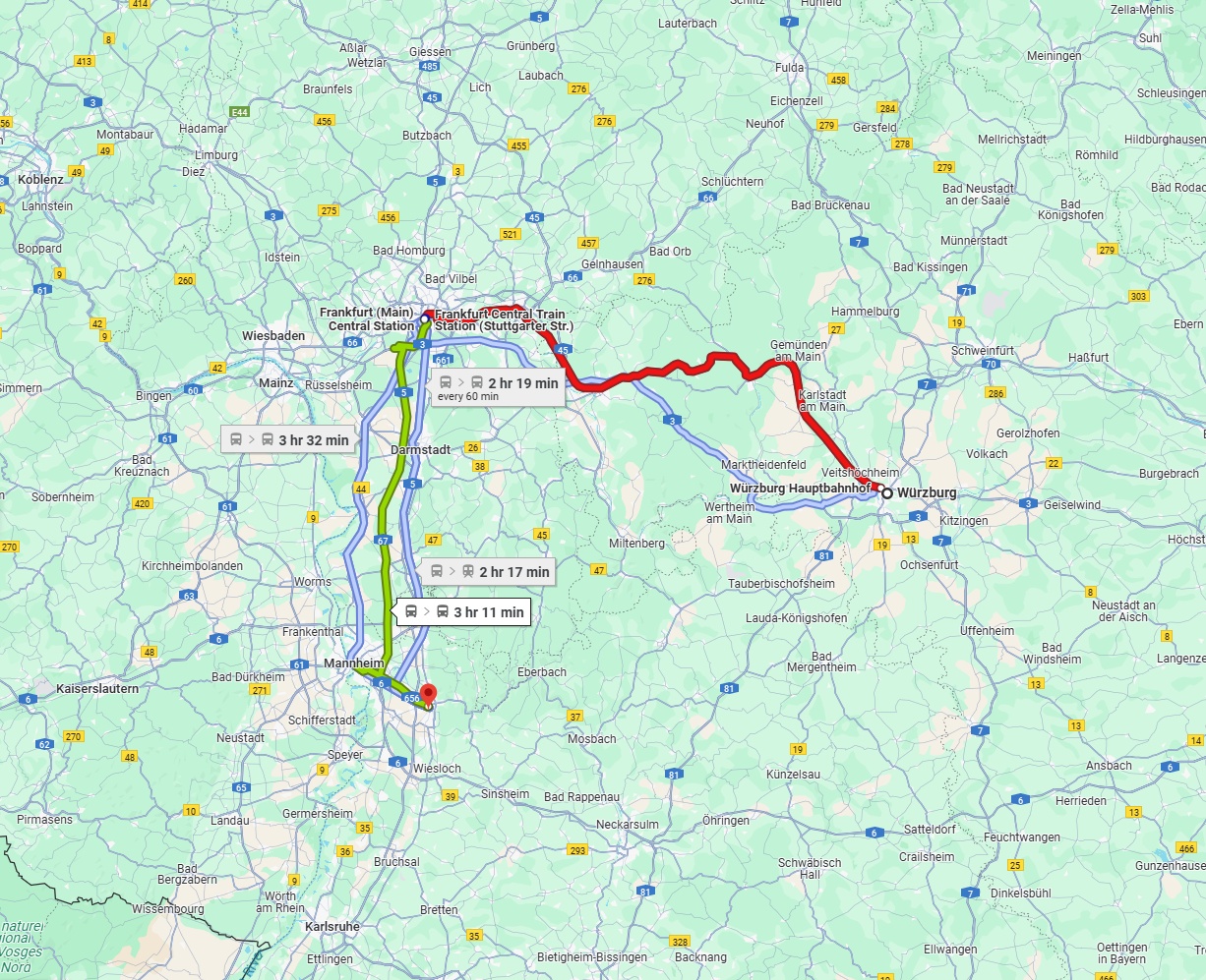 Anreise von Würzburg Zu Heidelberg Über 
