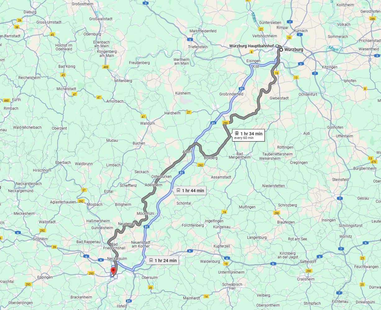 Anreise von Würzburg Zu Heilbronn Über 