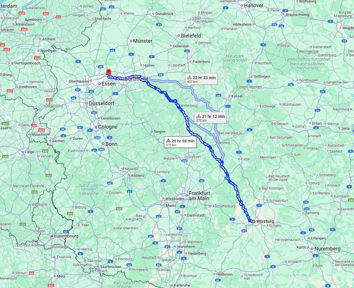 Anreise von Würzburg Zu Herne Über 