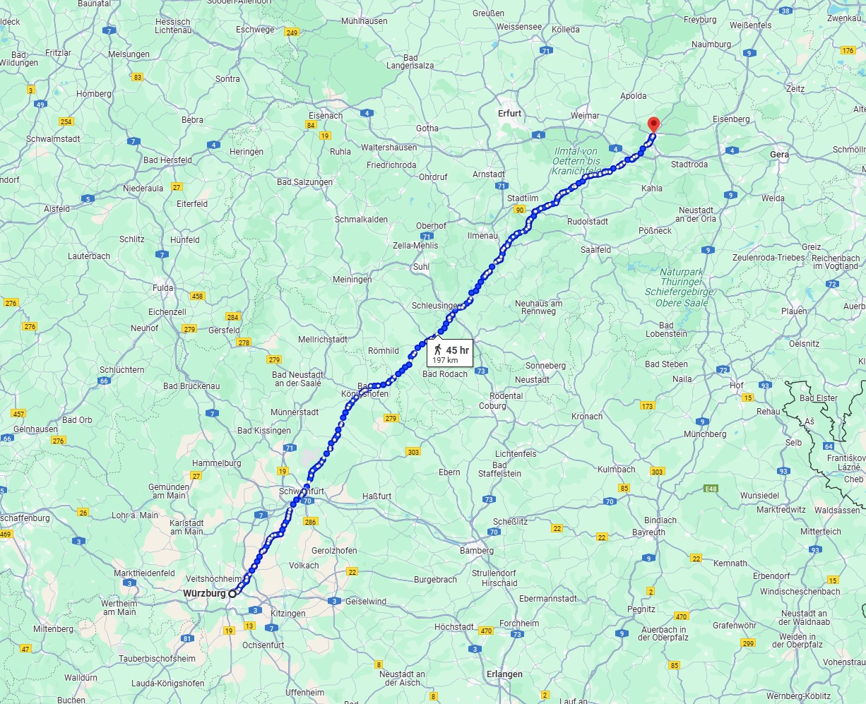 Anreise von Würzburg Zu Jena Über 