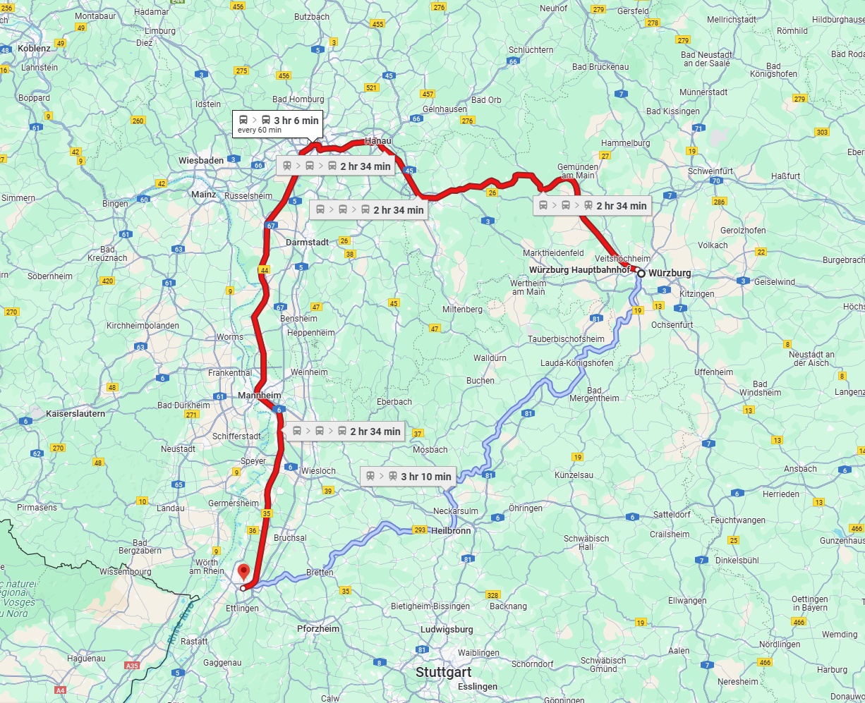 Anreise von Würzburg Zu Karlsruhe Über 