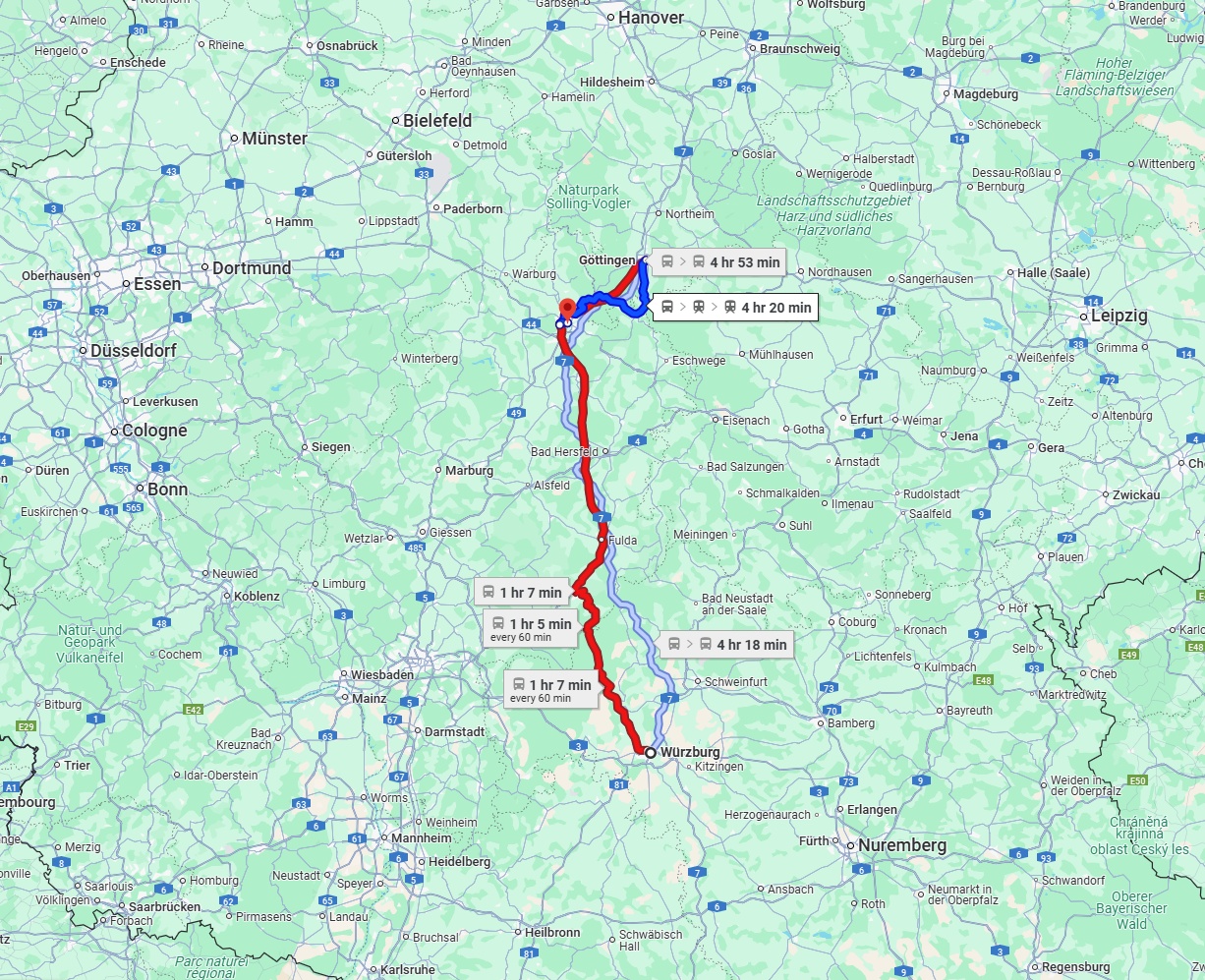 Anreise von Würzburg Zu Kassel Über 