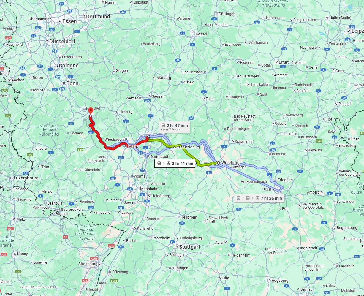 Anreise von Würzburg Zu Koblenz Über 
