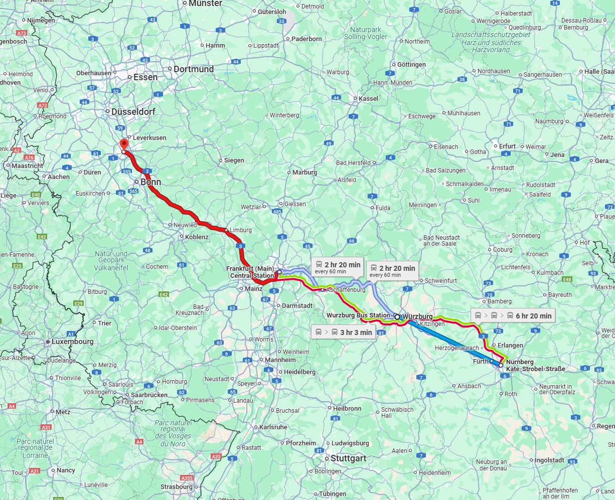 Anreise von Würzburg Zu Köln Über 