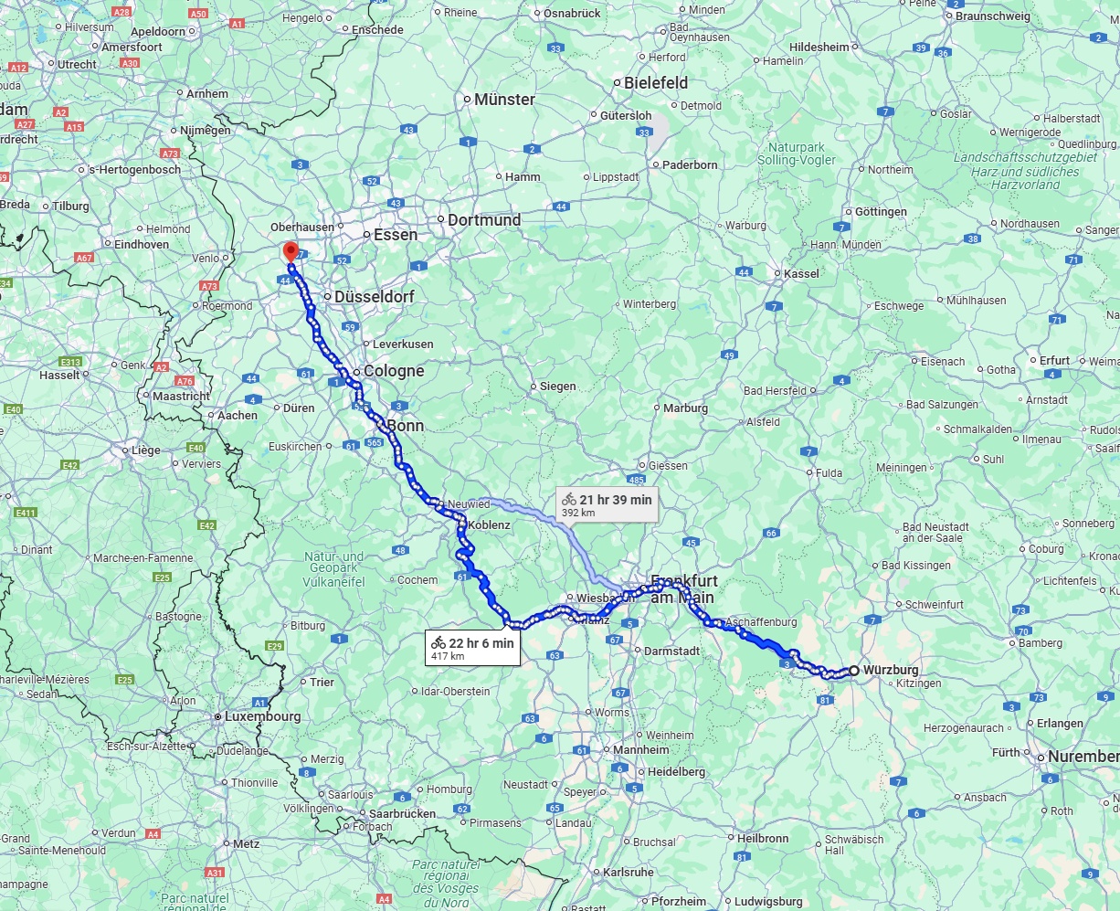 Anreise von Würzburg Zu Krefeld Über 