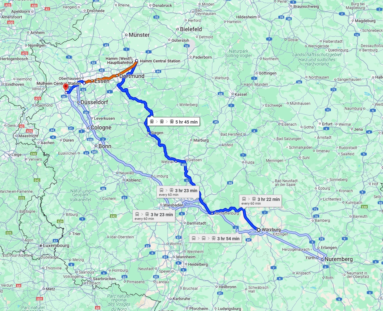 Anreise von Würzburg Zu Krefeld Über 