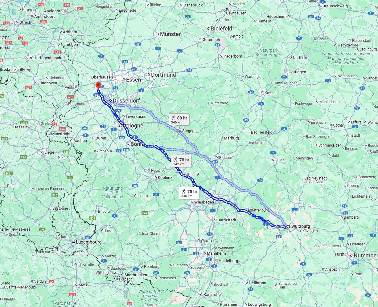 Anreise von Würzburg Zu Krefeld Über 