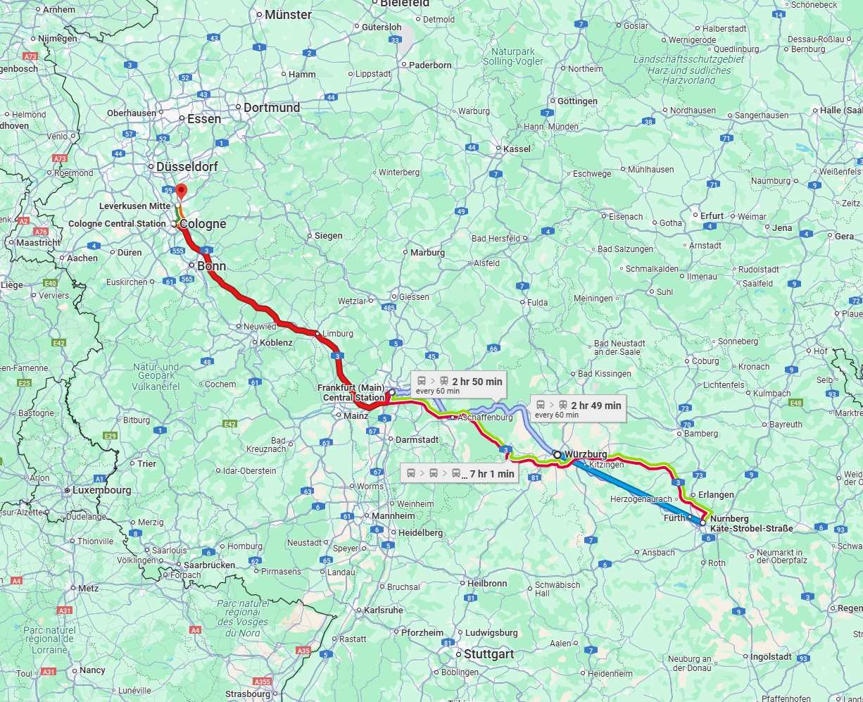 Anreise von Würzburg Zu Leverkusen Über 