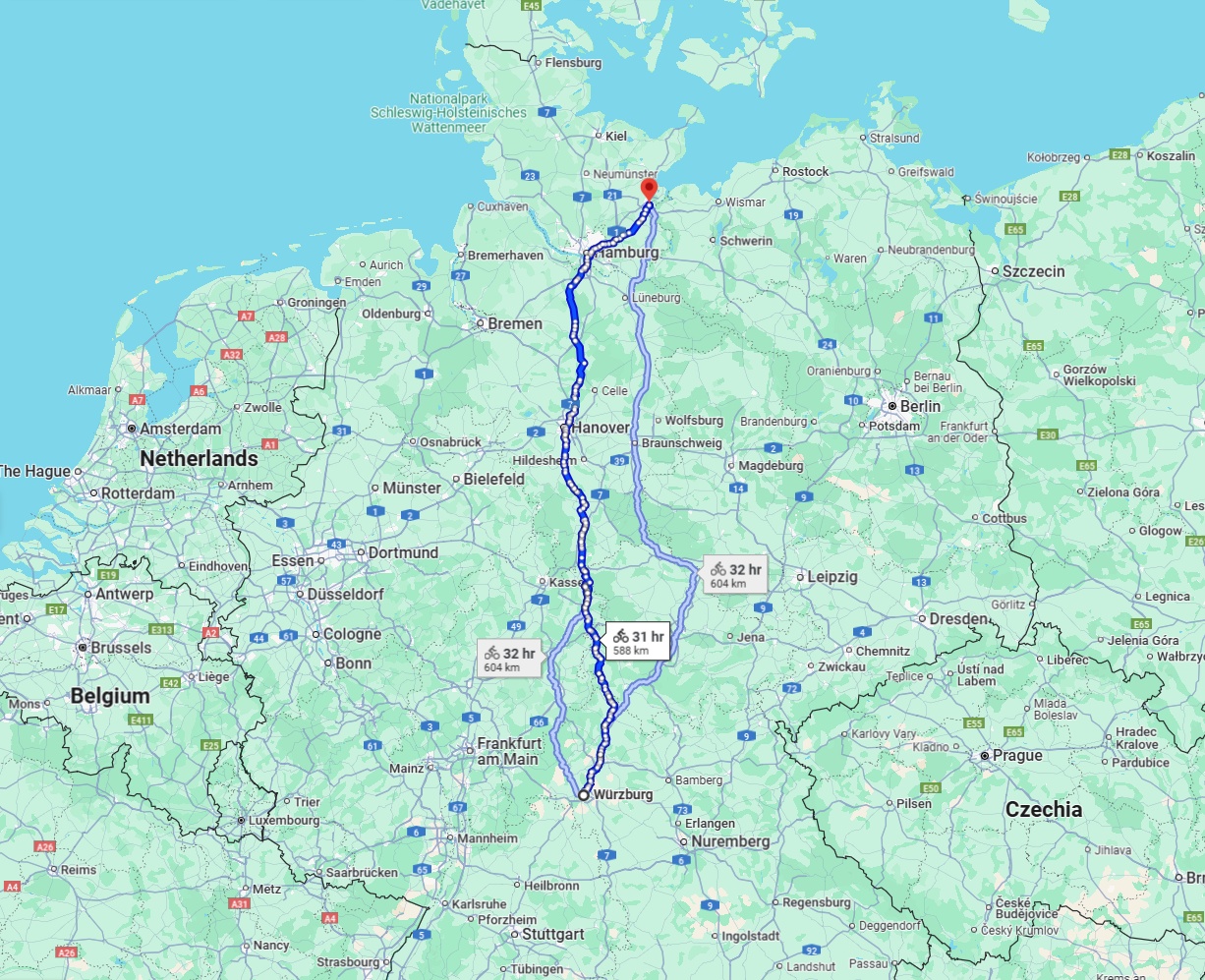 Anreise von Würzburg Zu Lübeck Über 