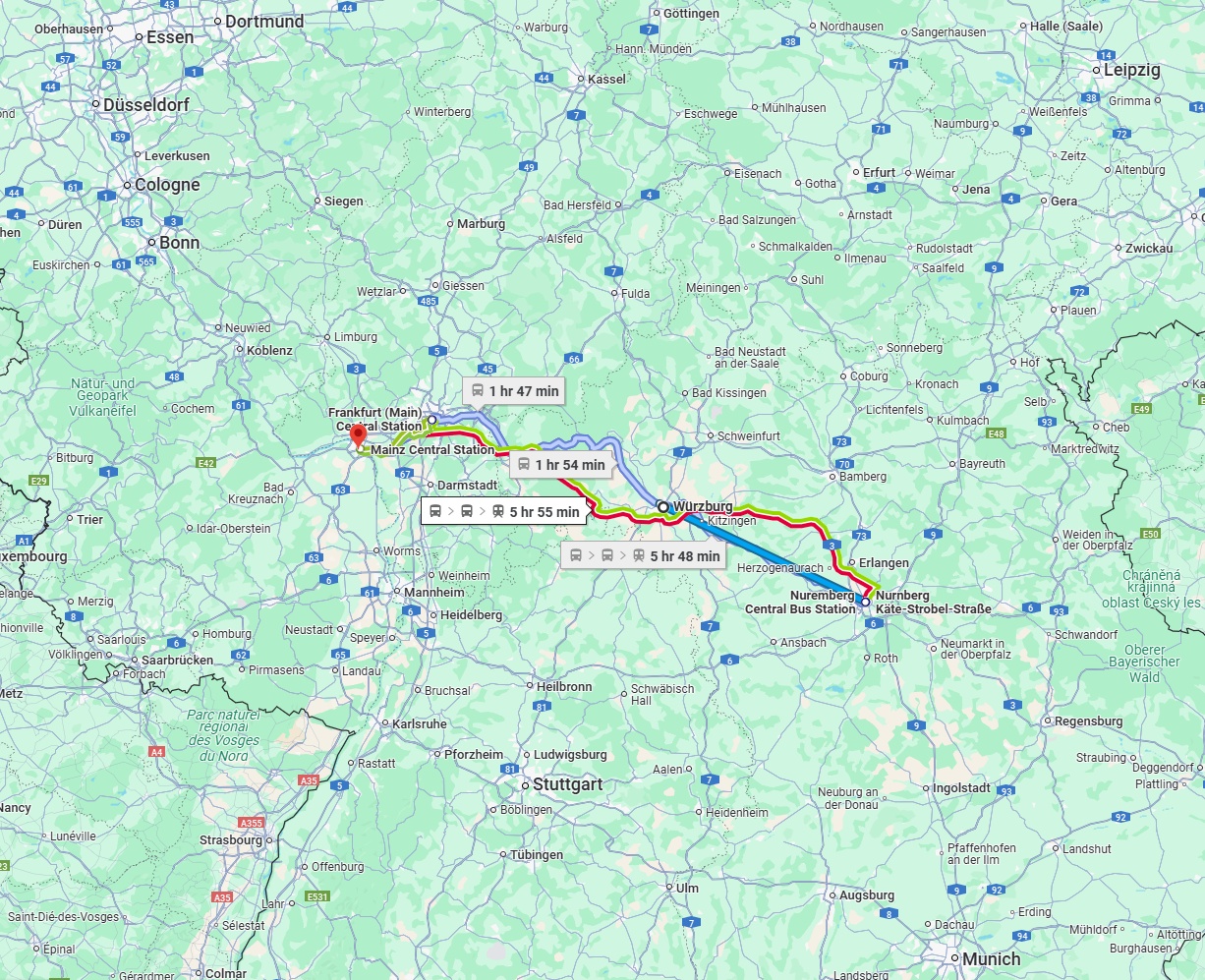 Anreise von Würzburg Zu Mainz Über 