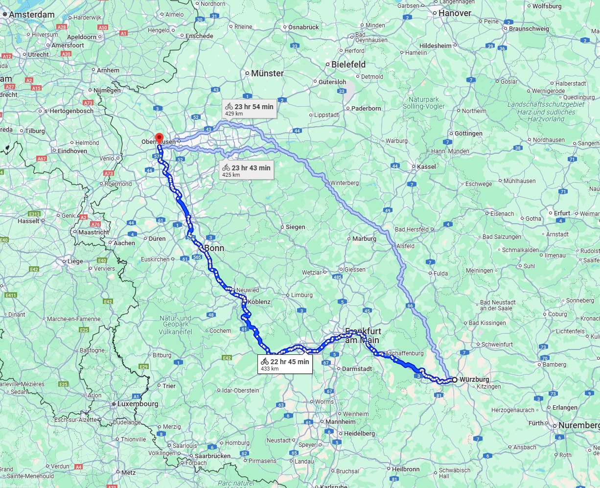 Anreise von Würzburg Zu Moers Über 