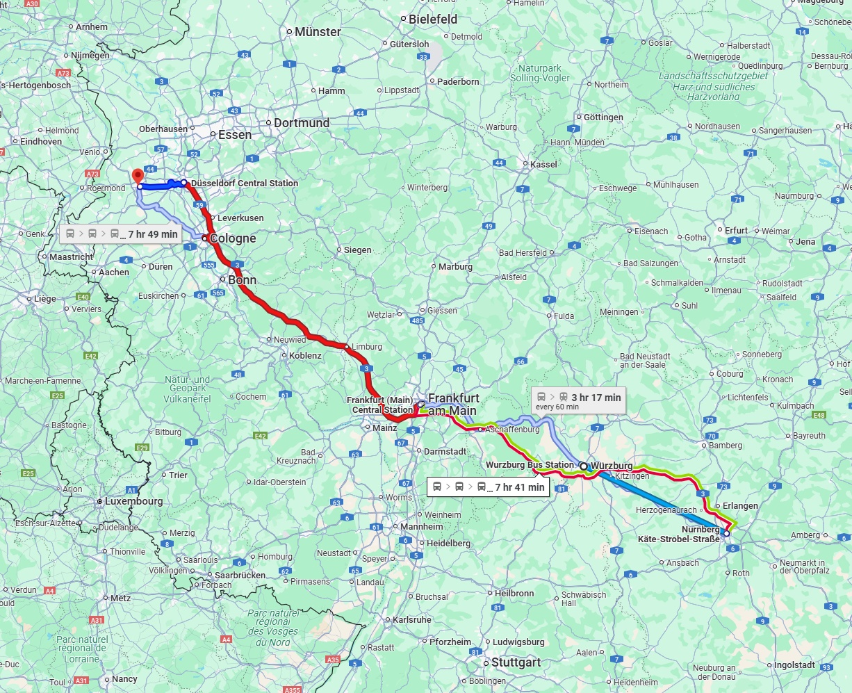 Anreise von Würzburg Zu Mönchengladbach Über 