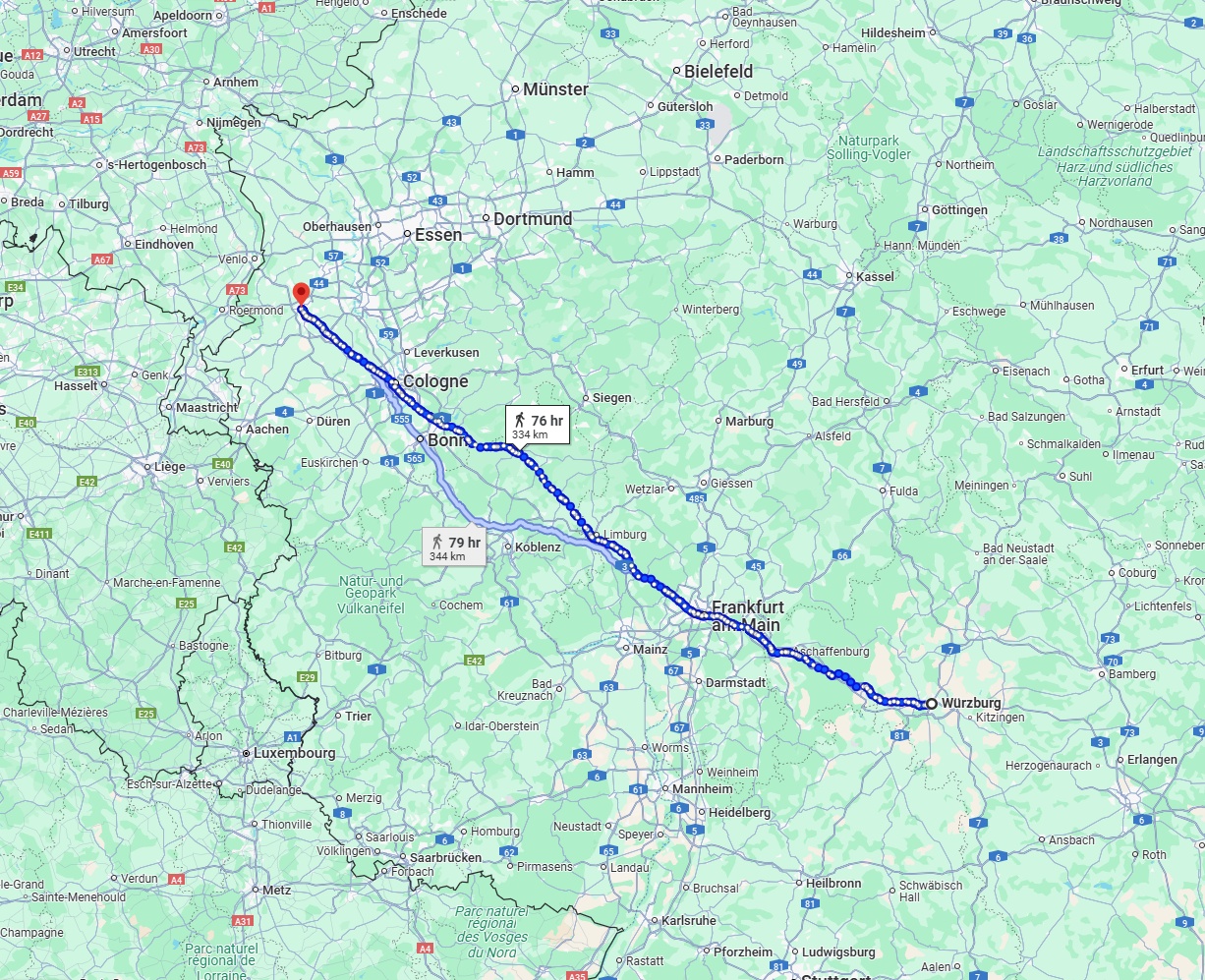 Anreise von Würzburg Zu Mönchengladbach Über 