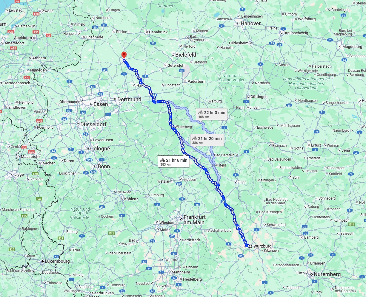 Anreise von Würzburg Zu Münster Über 