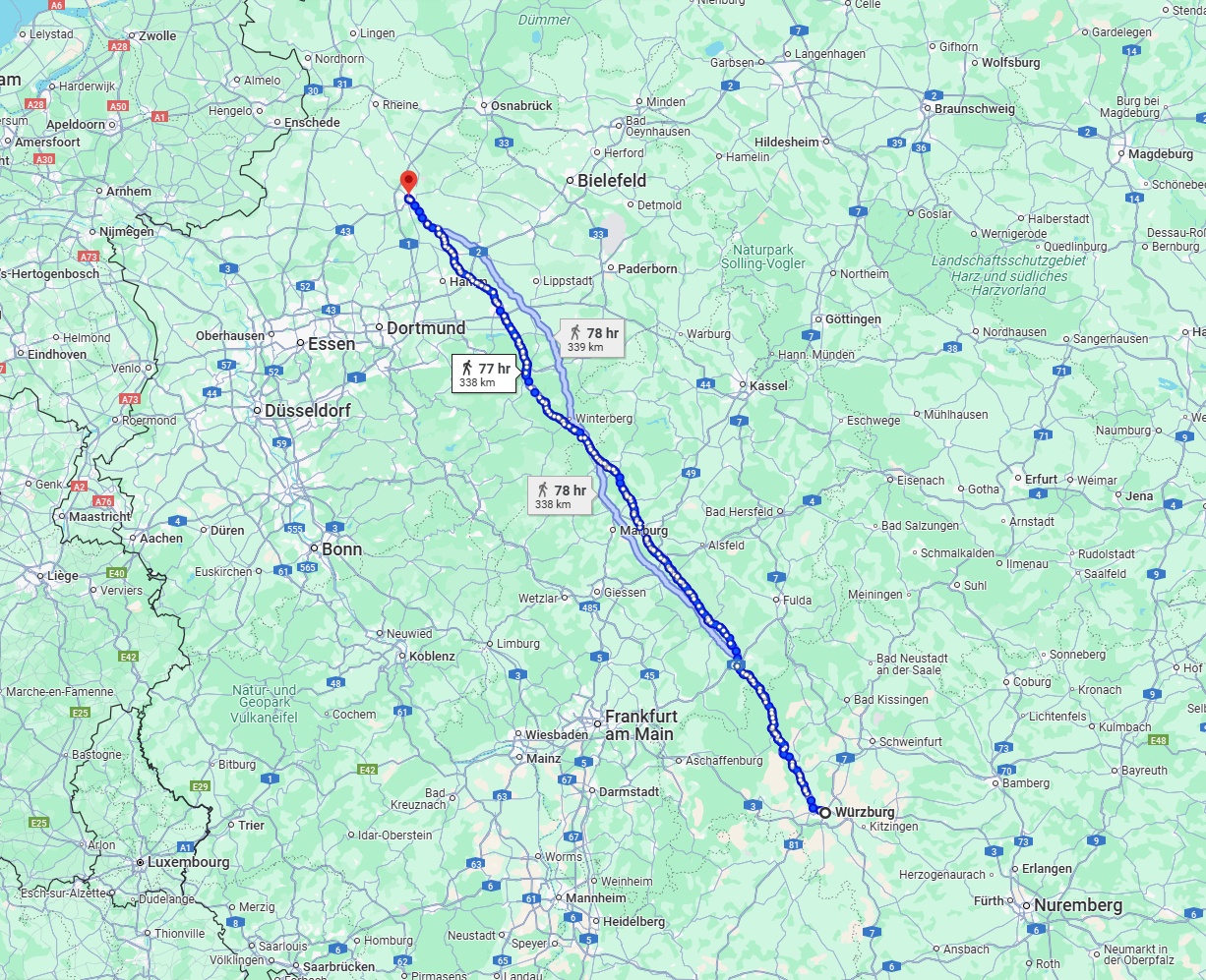 Anreise von Würzburg Zu Münster Über 
