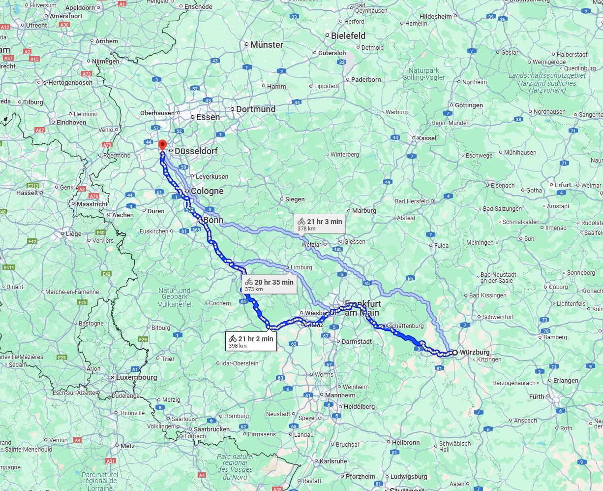 Anreise von Würzburg Zu Neuss Über 