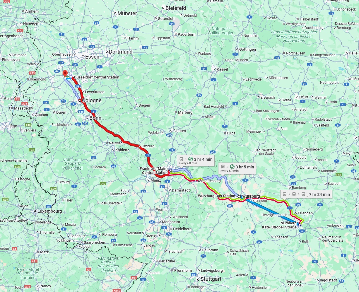 Anreise von Würzburg Zu Neuss Über 
