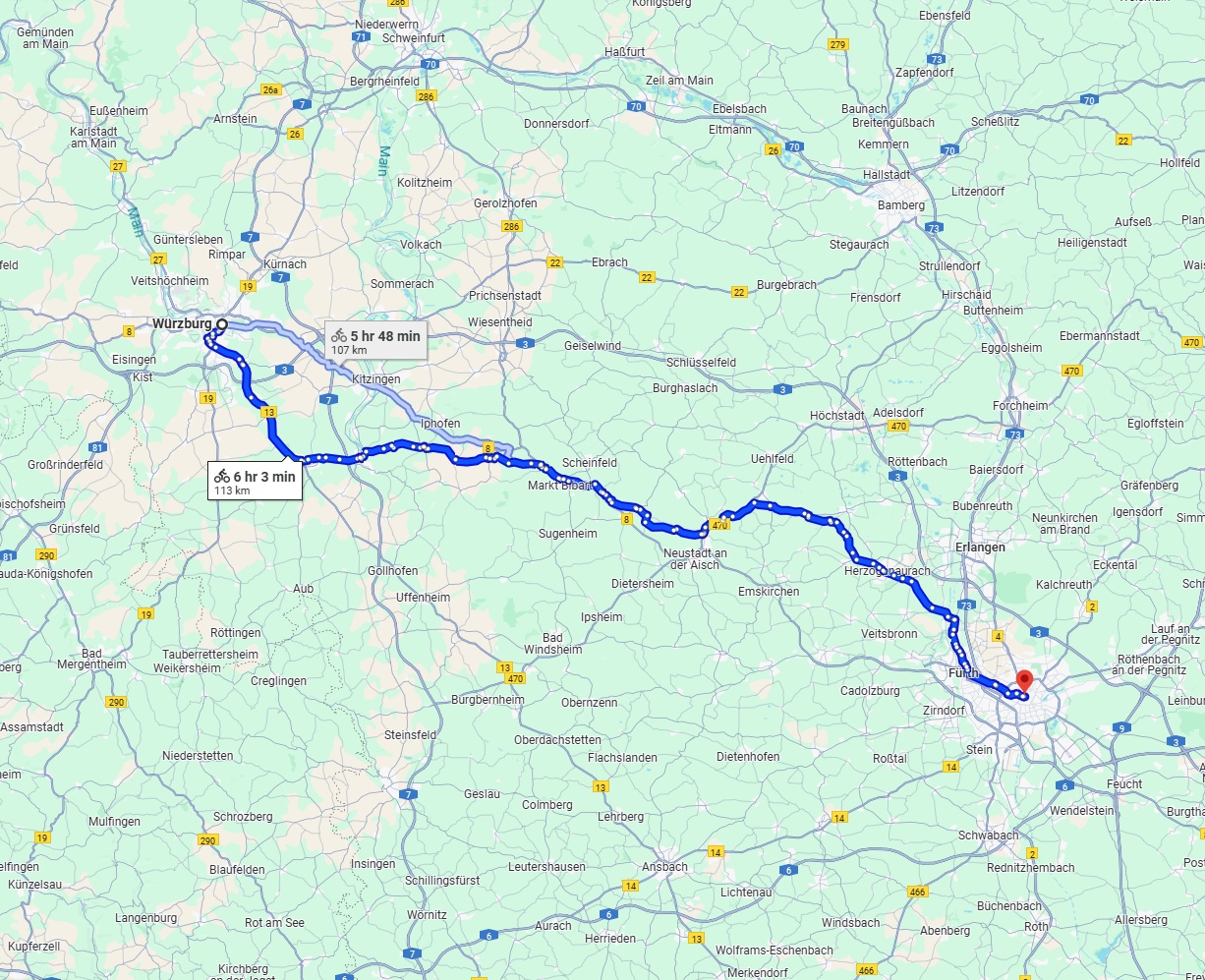 Anreise von Würzburg Zu Nürnberg Über 