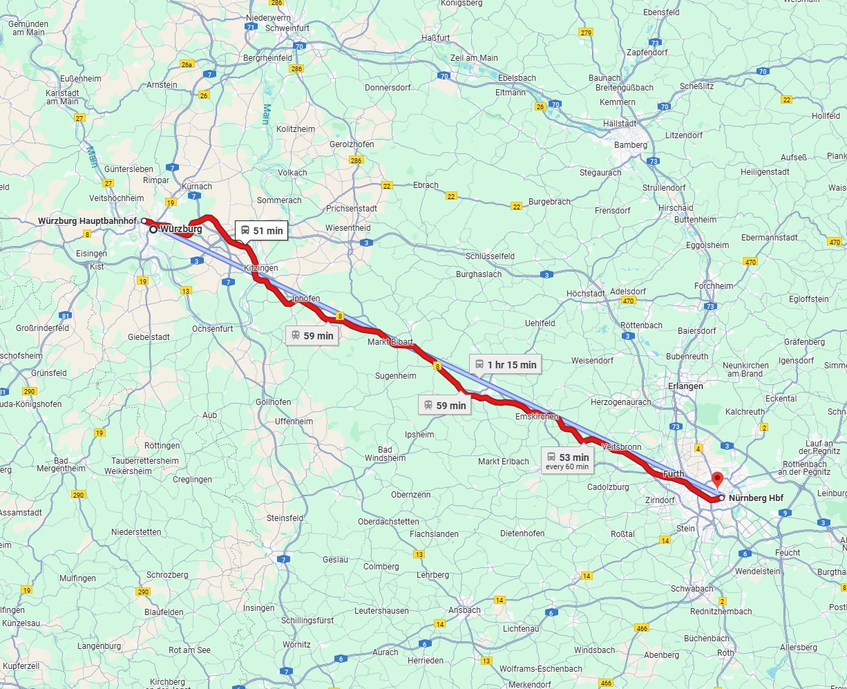 Anreise von Würzburg Zu Nürnberg Über 
