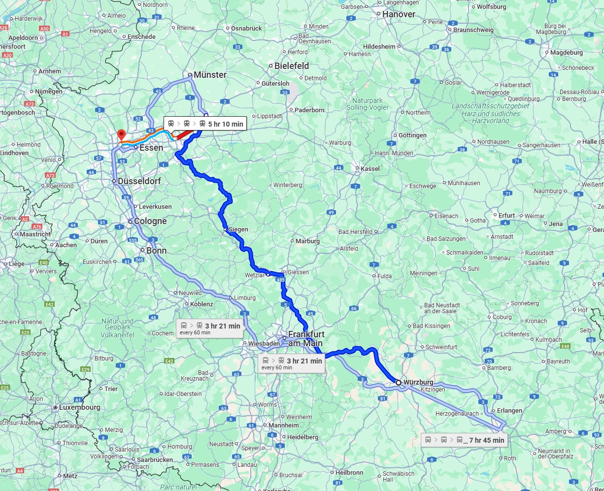 Anreise von Würzburg Zu Oberhausen Über 