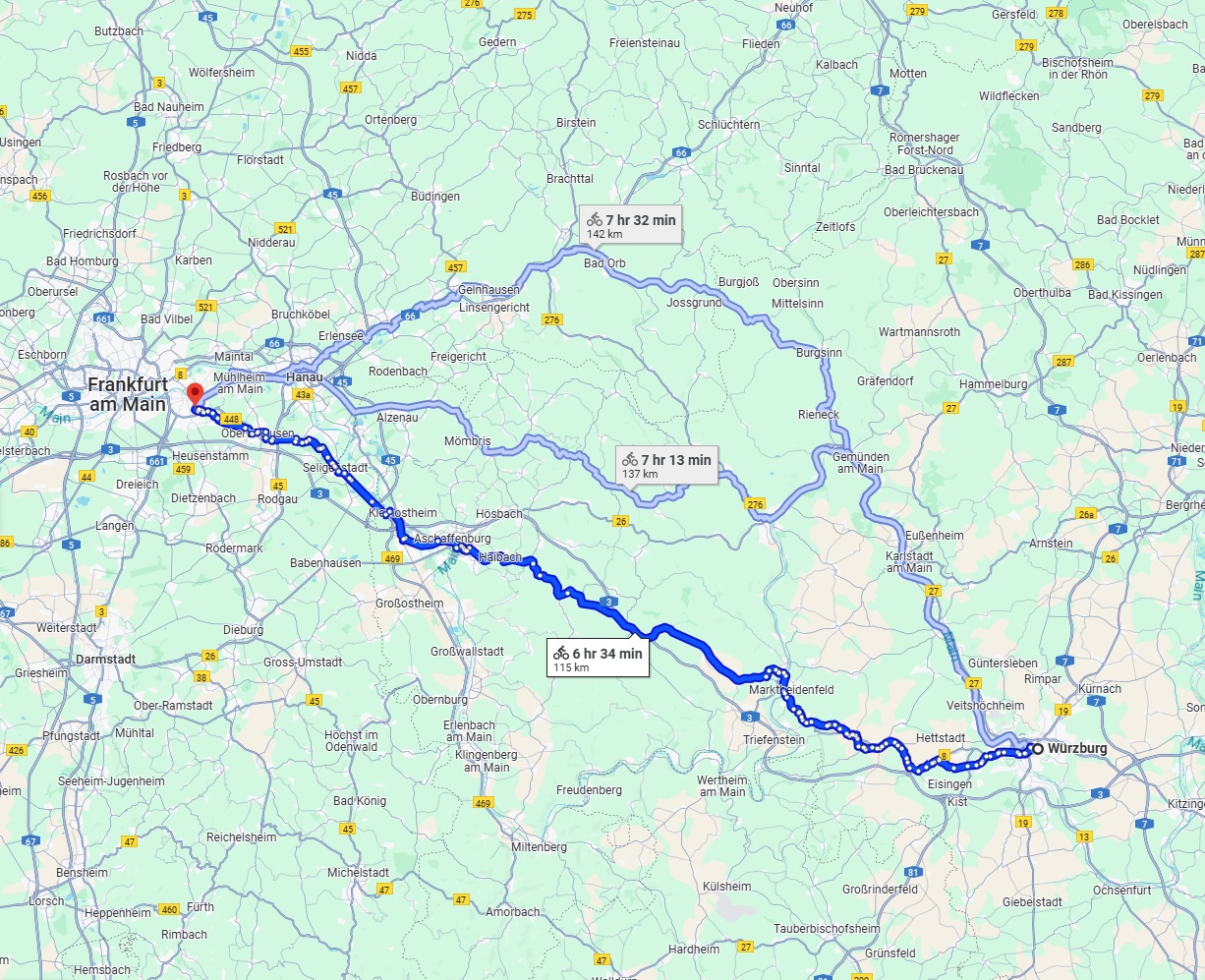Anreise von Würzburg Zu Offenbach am Main Über 
