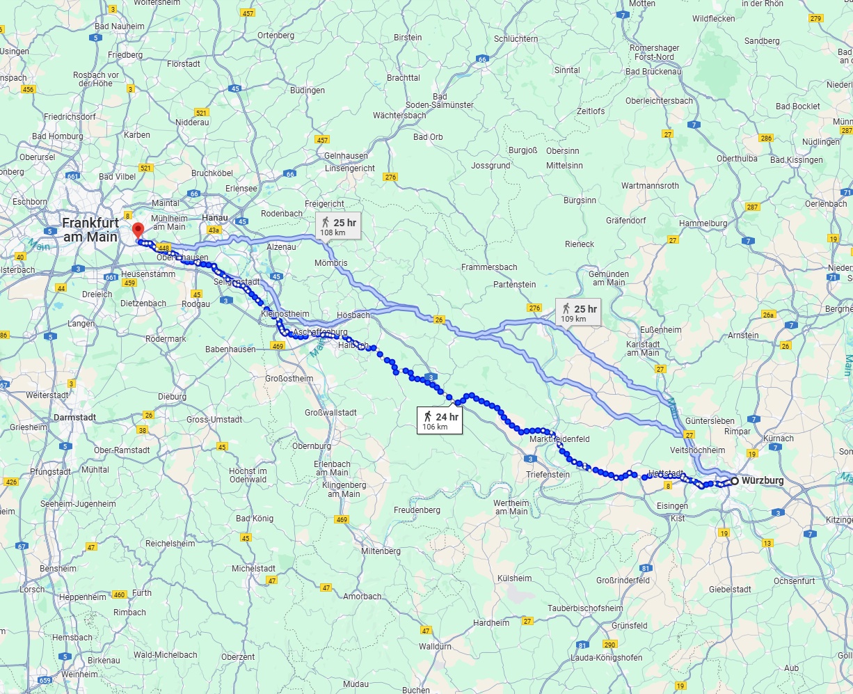 Anreise von Würzburg Zu Offenbach am Main Über 