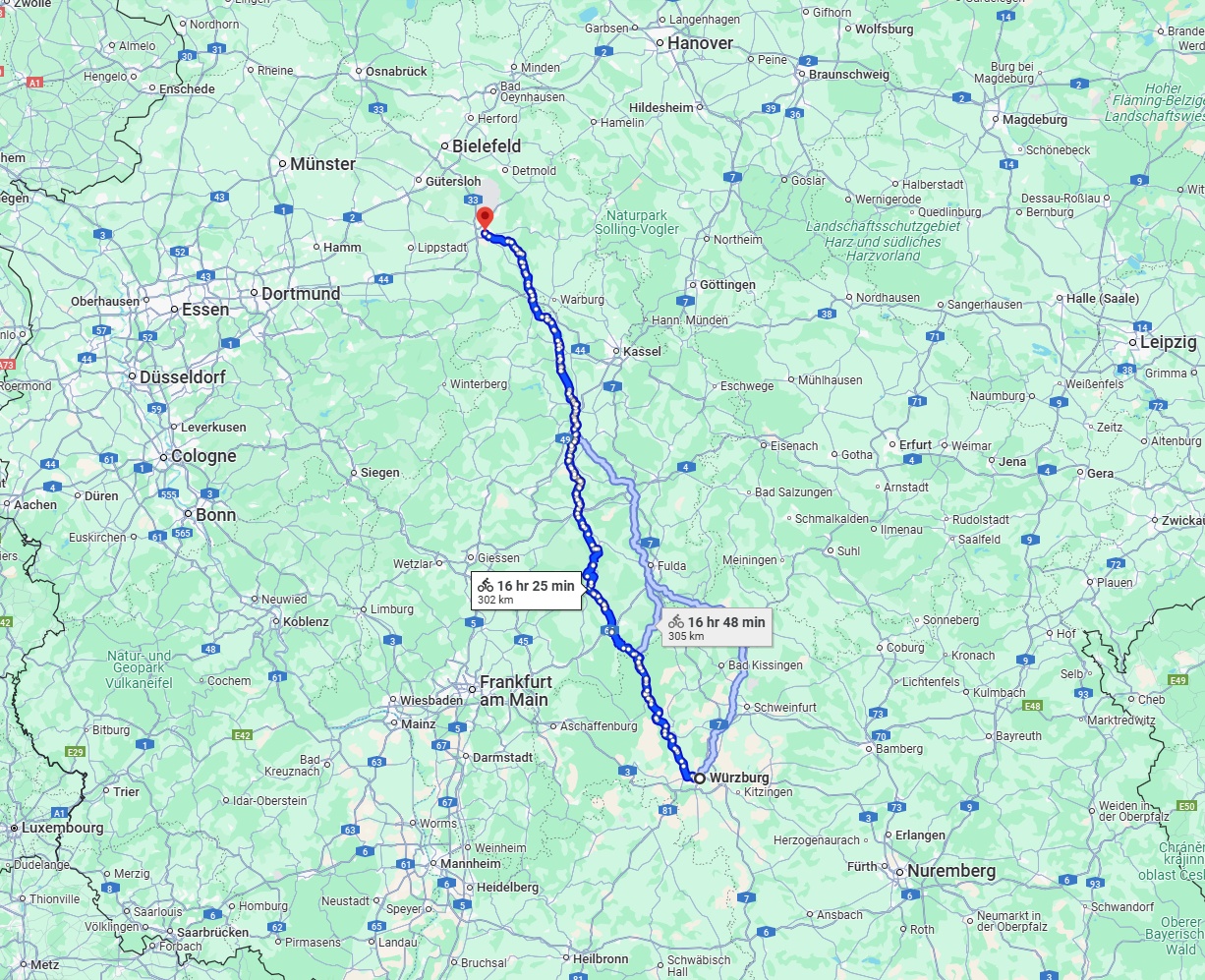 Anreise von Würzburg Zu Paderborn Über 