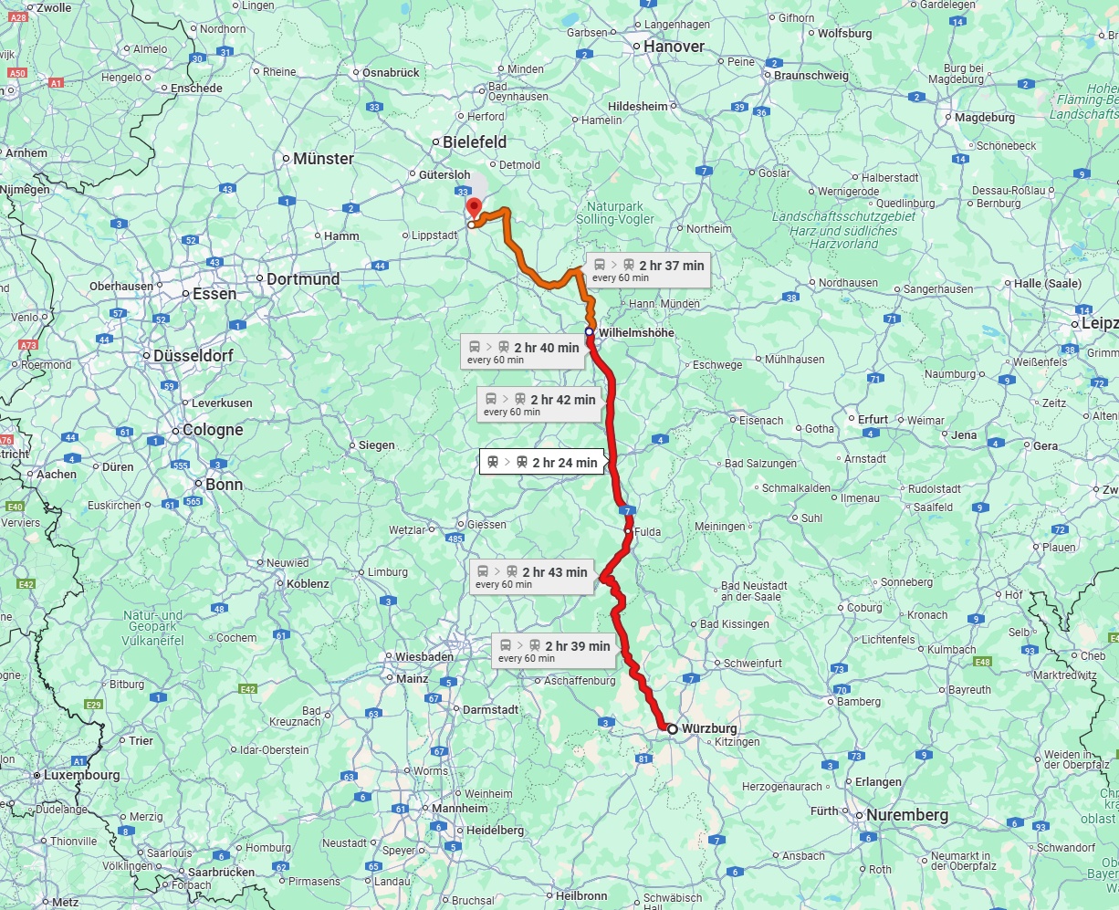Anreise von Würzburg Zu Paderborn Über 