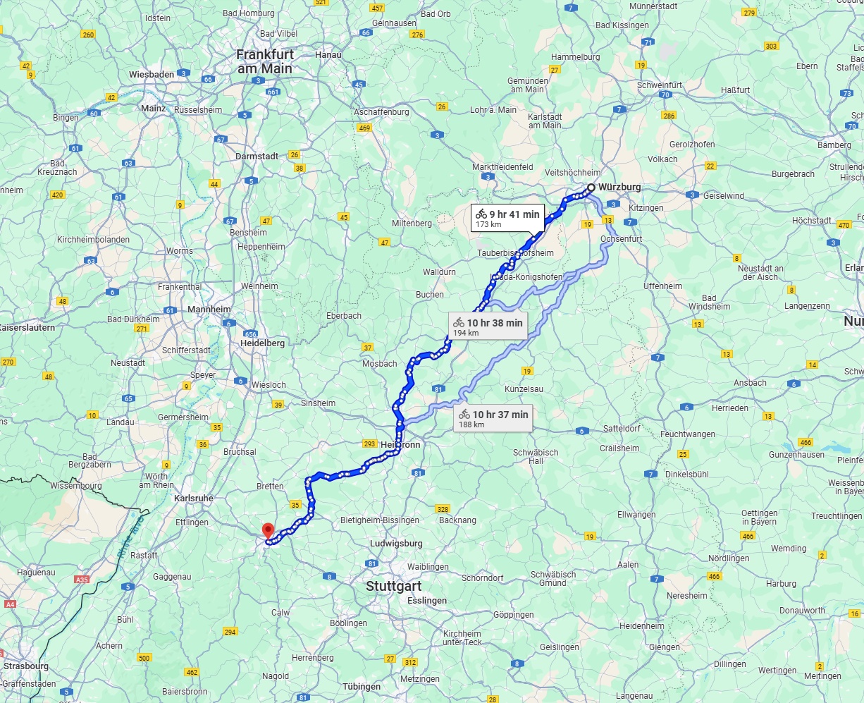 Anreise von Würzburg Zu Pforzheim Über 