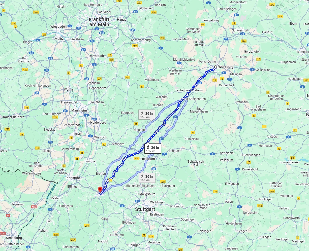 Anreise von Würzburg Zu Pforzheim Über 