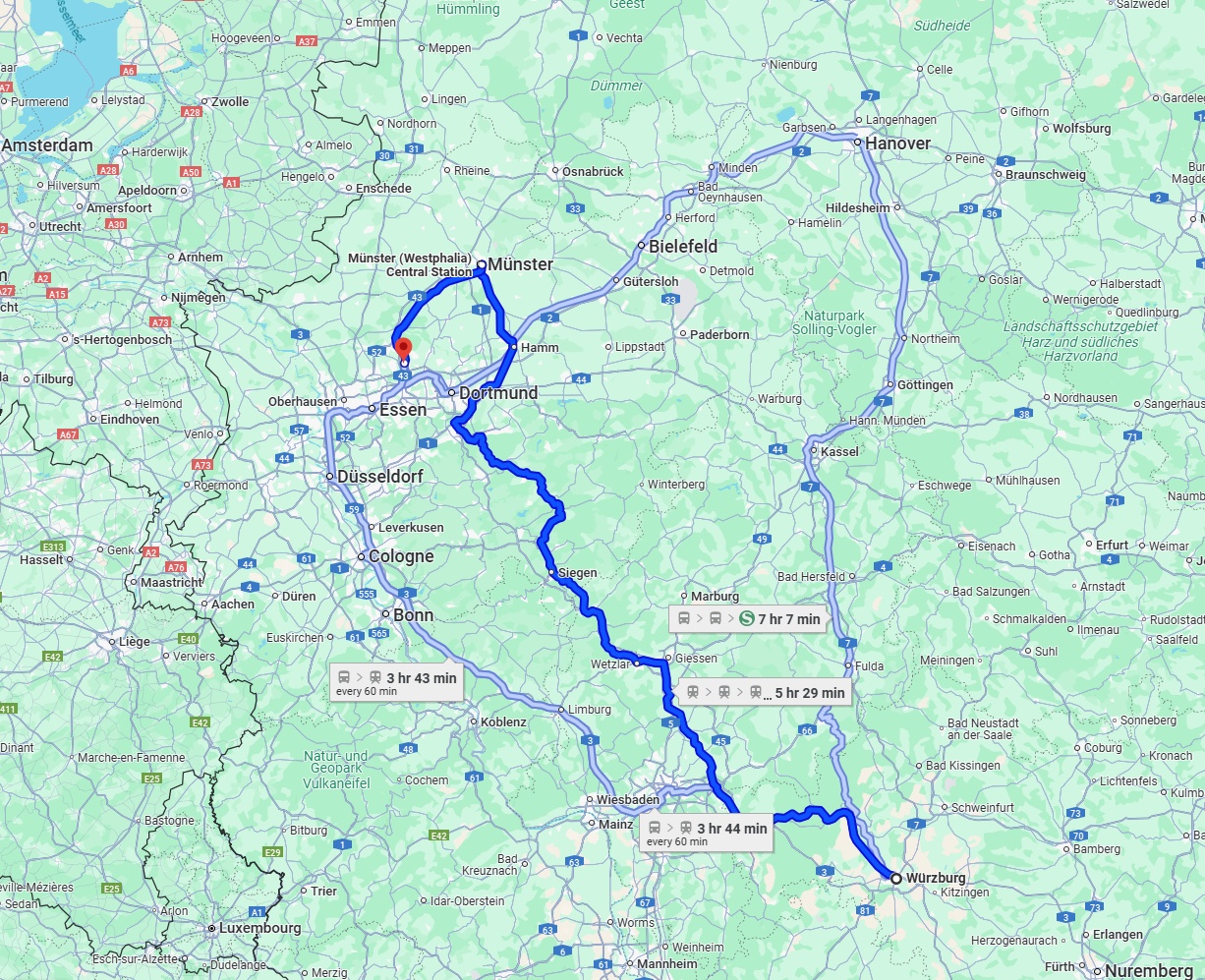 Anreise von Würzburg Zu Recklinghausen Über 