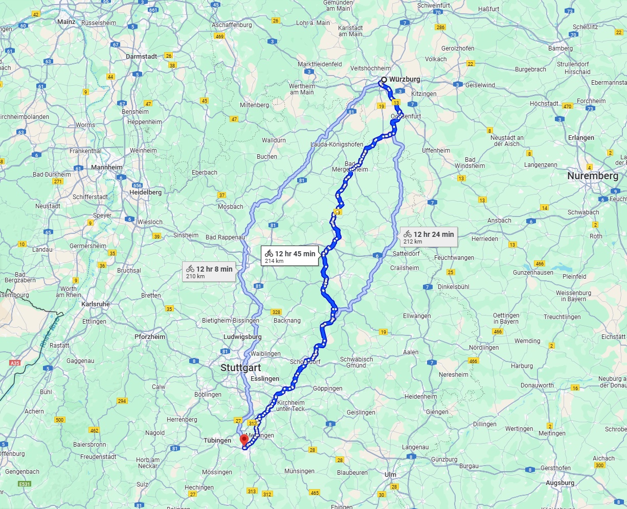 Anreise von Würzburg Zu Reutlingen Über 