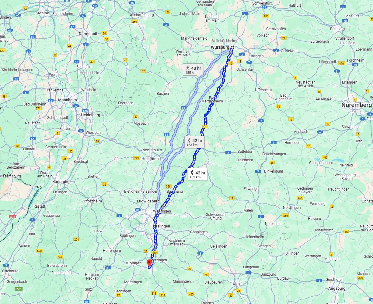 Anreise von Würzburg Zu Reutlingen Über 