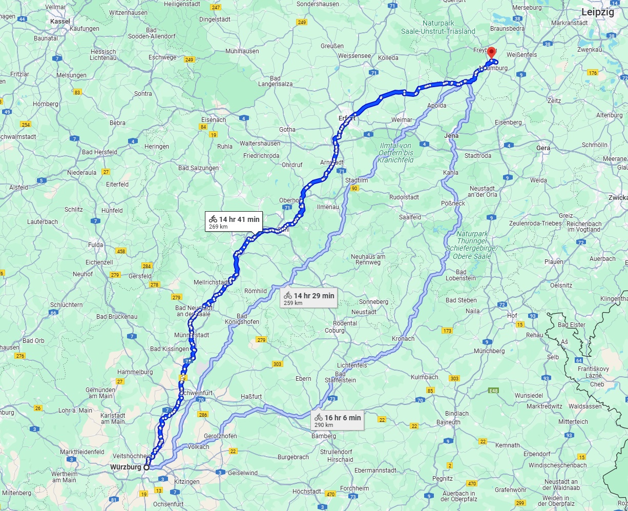 Anreise von Würzburg Zu Saale Über 