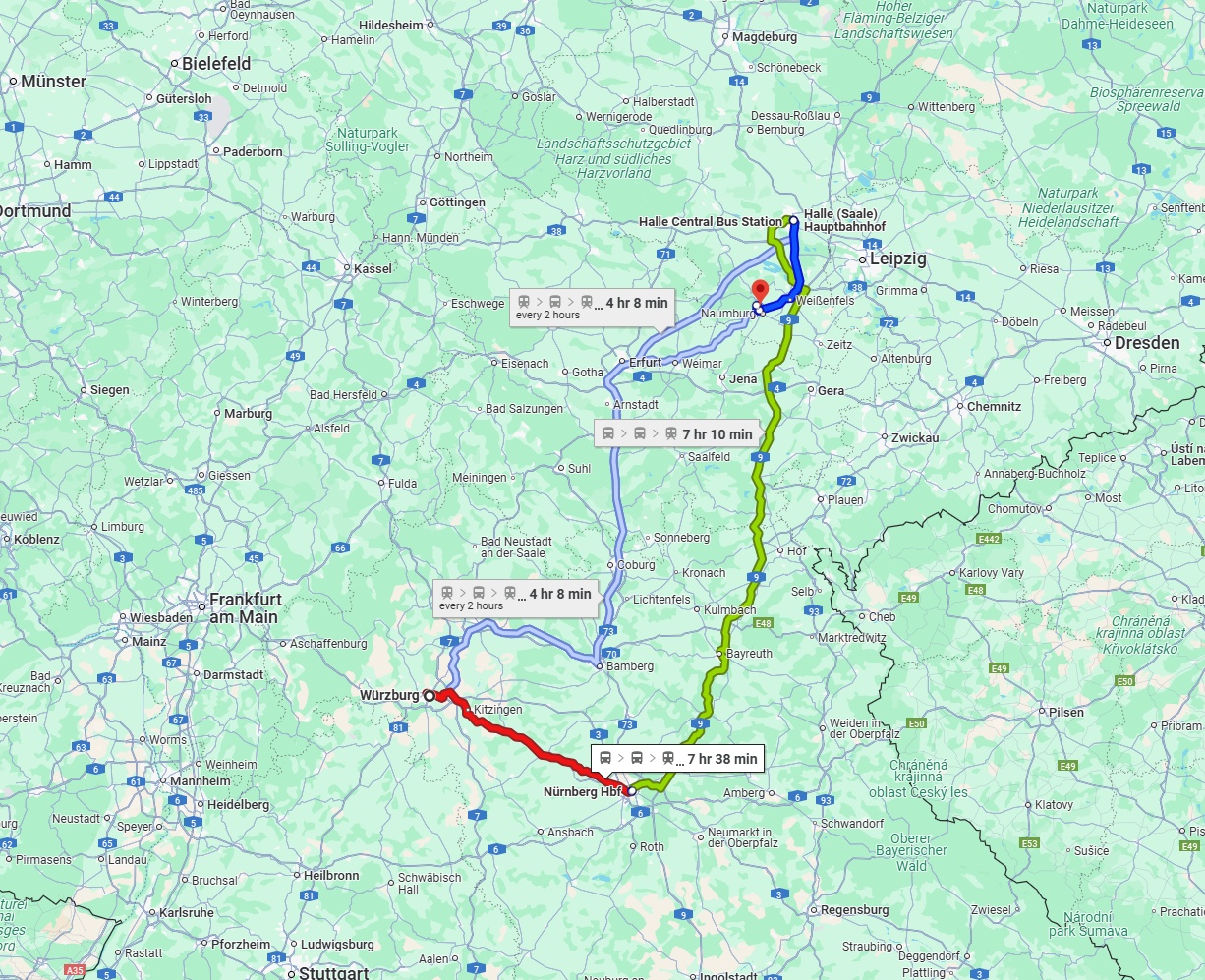 Anreise von Würzburg Zu Saale Über 