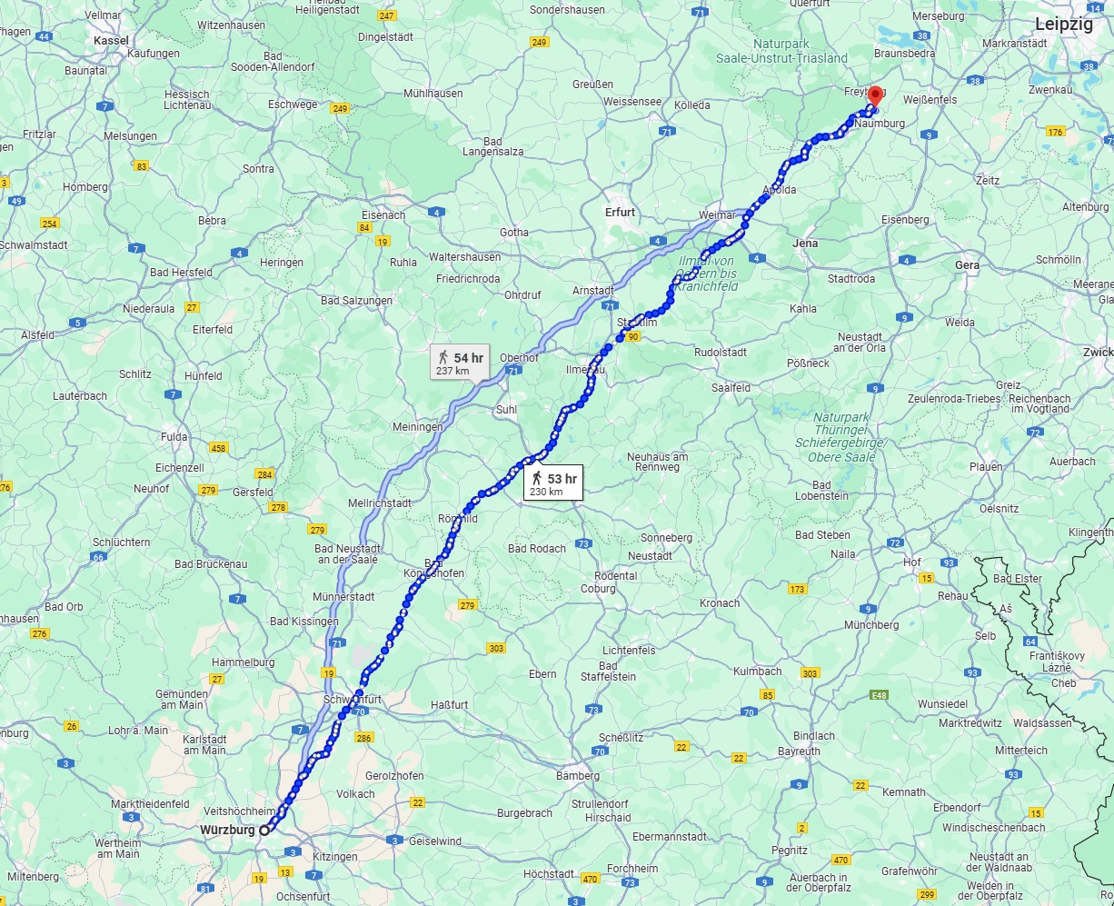 Anreise von Würzburg Zu Saale Über 