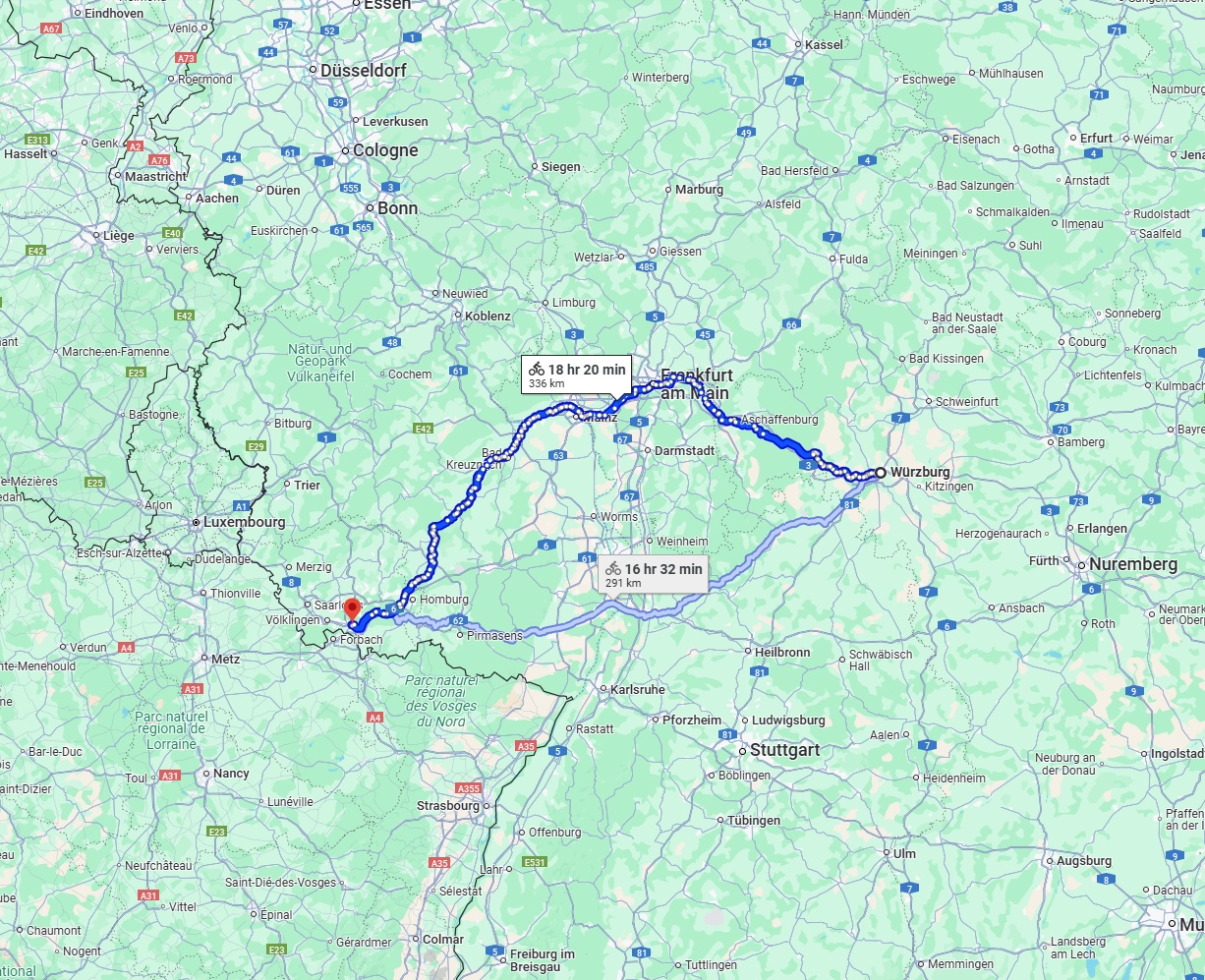 Anreise von Würzburg Zu Saarbrücken Über 
