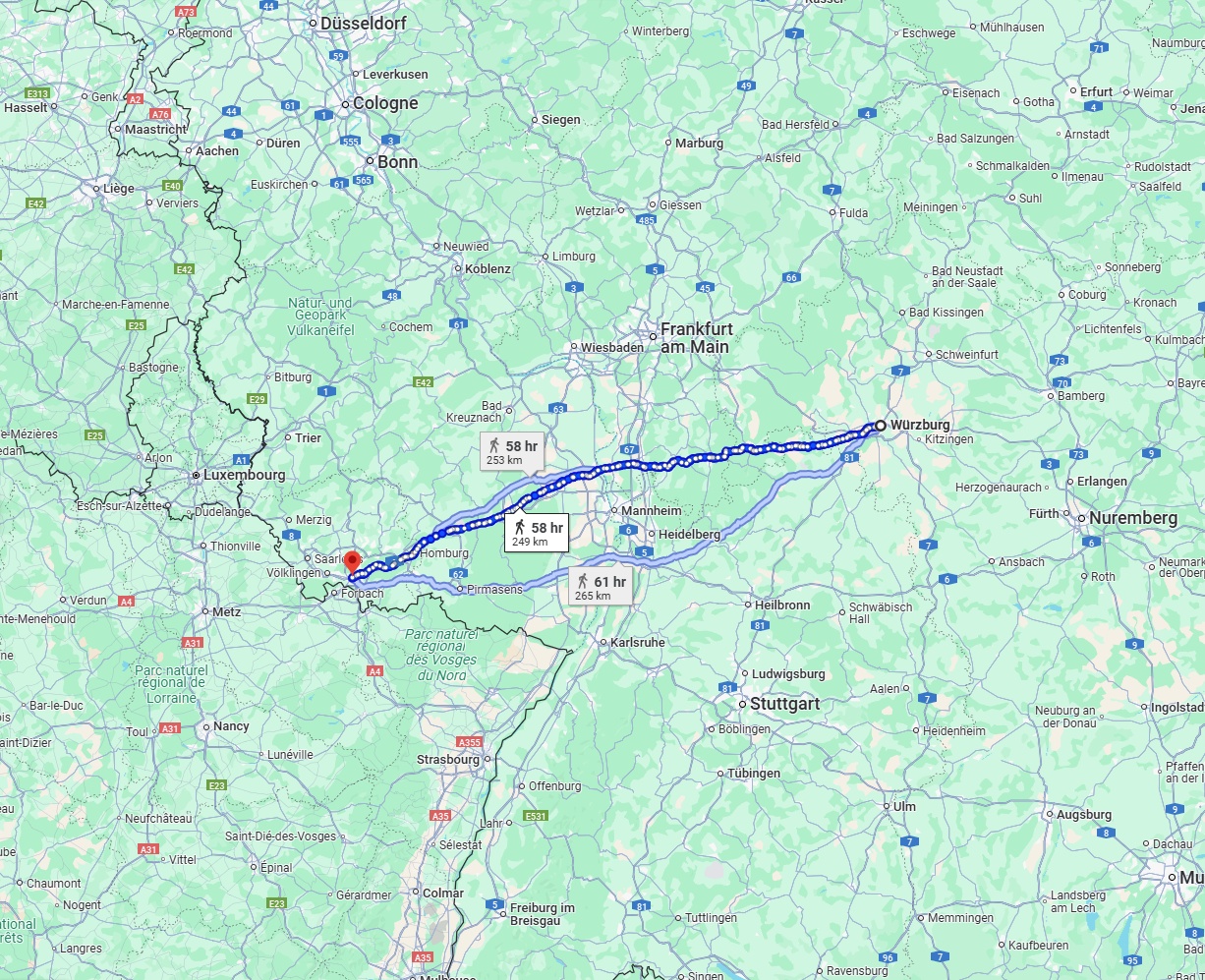 Anreise von Würzburg Zu Saarbrücken Über 