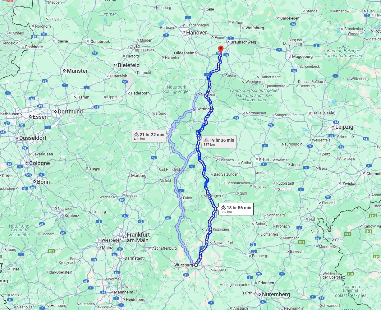 Anreise von Würzburg Zu Salzgitter Über 