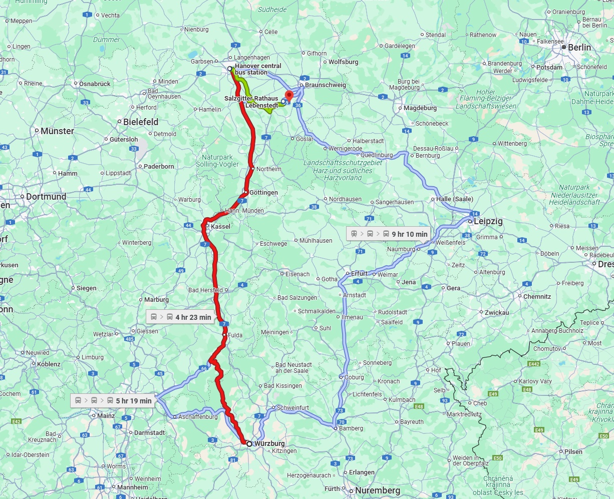 Anreise von Würzburg Zu Salzgitter Über 