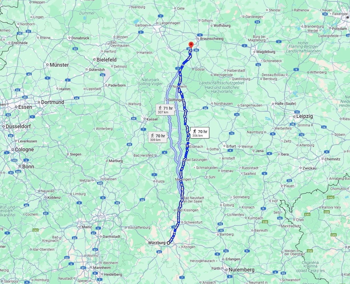 Anreise von Würzburg Zu Salzgitter Über 